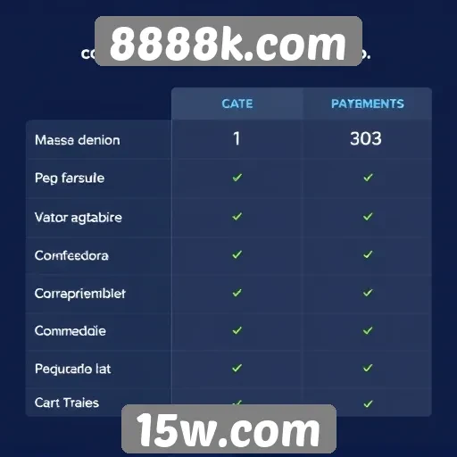 Comparação de métodos de pagamento no 8888k.com